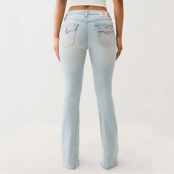 True Religion Joey Mid Rise Big T Flare Jeans 30 New with tags - Picture 1 of 9